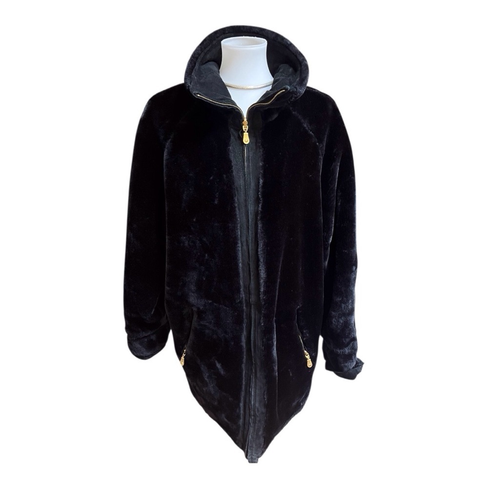 🥳 VINTAGE JLC Reversible Black Faux Fur and 100% Suede Jacket